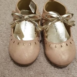 Girl shoes rose gold with bow